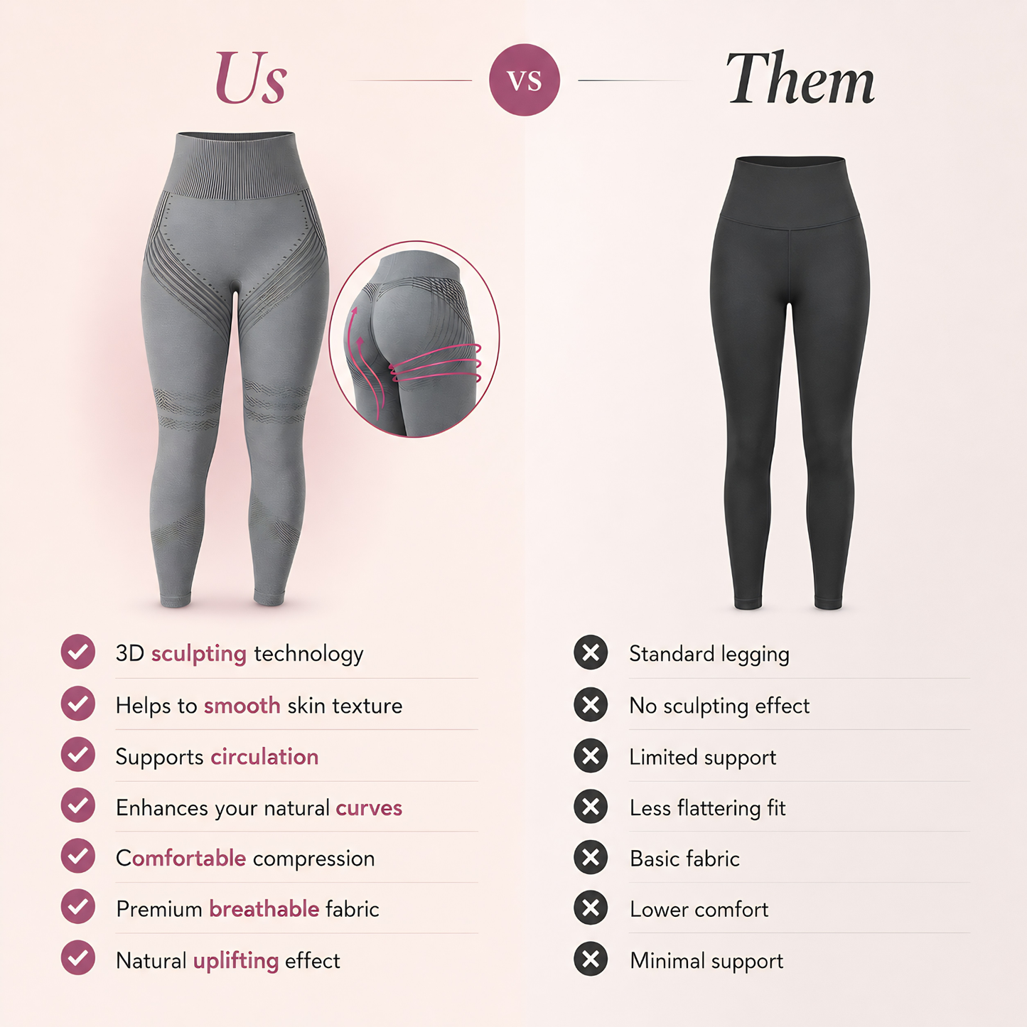 Legging Sculptant 3D - Soft Lavender